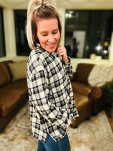 Load image into Gallery viewer, Black &amp; Ivory Check Plaid Top
