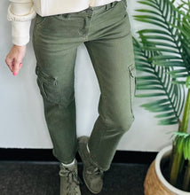 Load image into Gallery viewer, Risen Cargo Olive Crop Pant
