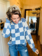 Load image into Gallery viewer, Periwinkle Check Sweater
