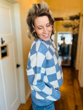Load image into Gallery viewer, Periwinkle Check Sweater
