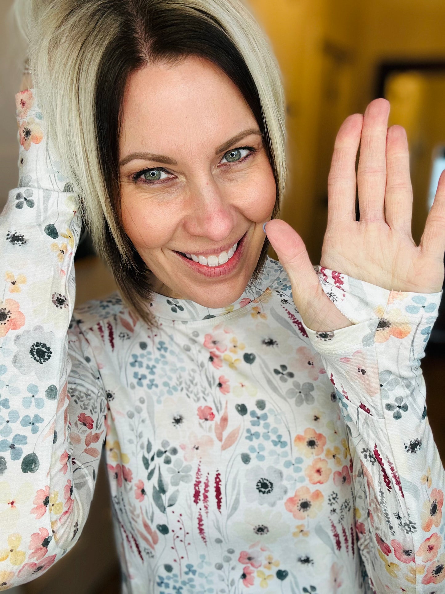 Floral Long-sleeve Top S-2X