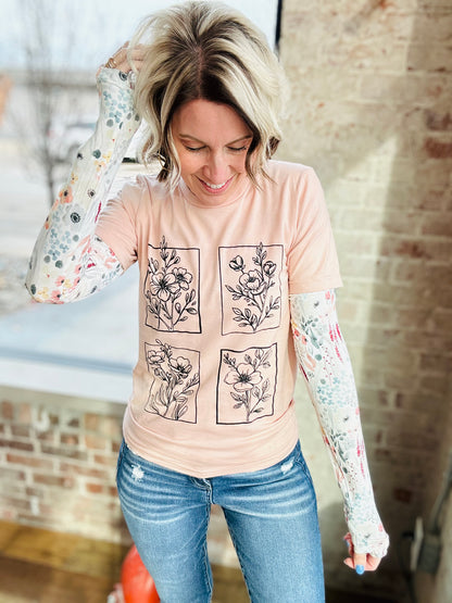 Floral Block Graphic Tee