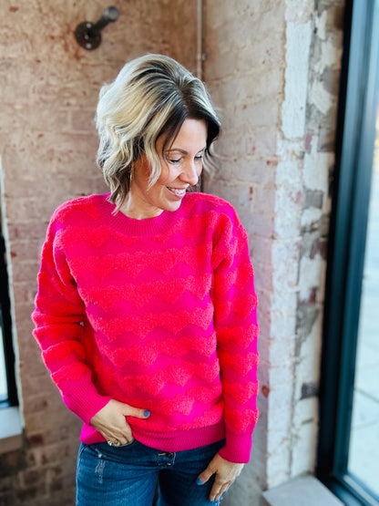 Neon Heart Repeat Sweater