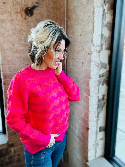 Neon Heart Repeat Sweater