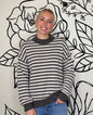 OLIVE AND IVORY STRIPED RAGLAN SWEATSHIRT