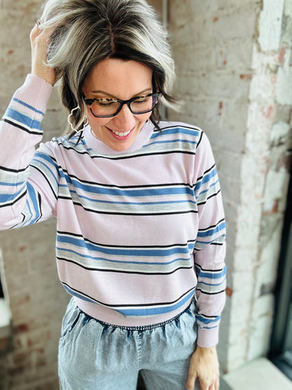 Lilac Stripe Lightweight Sweater