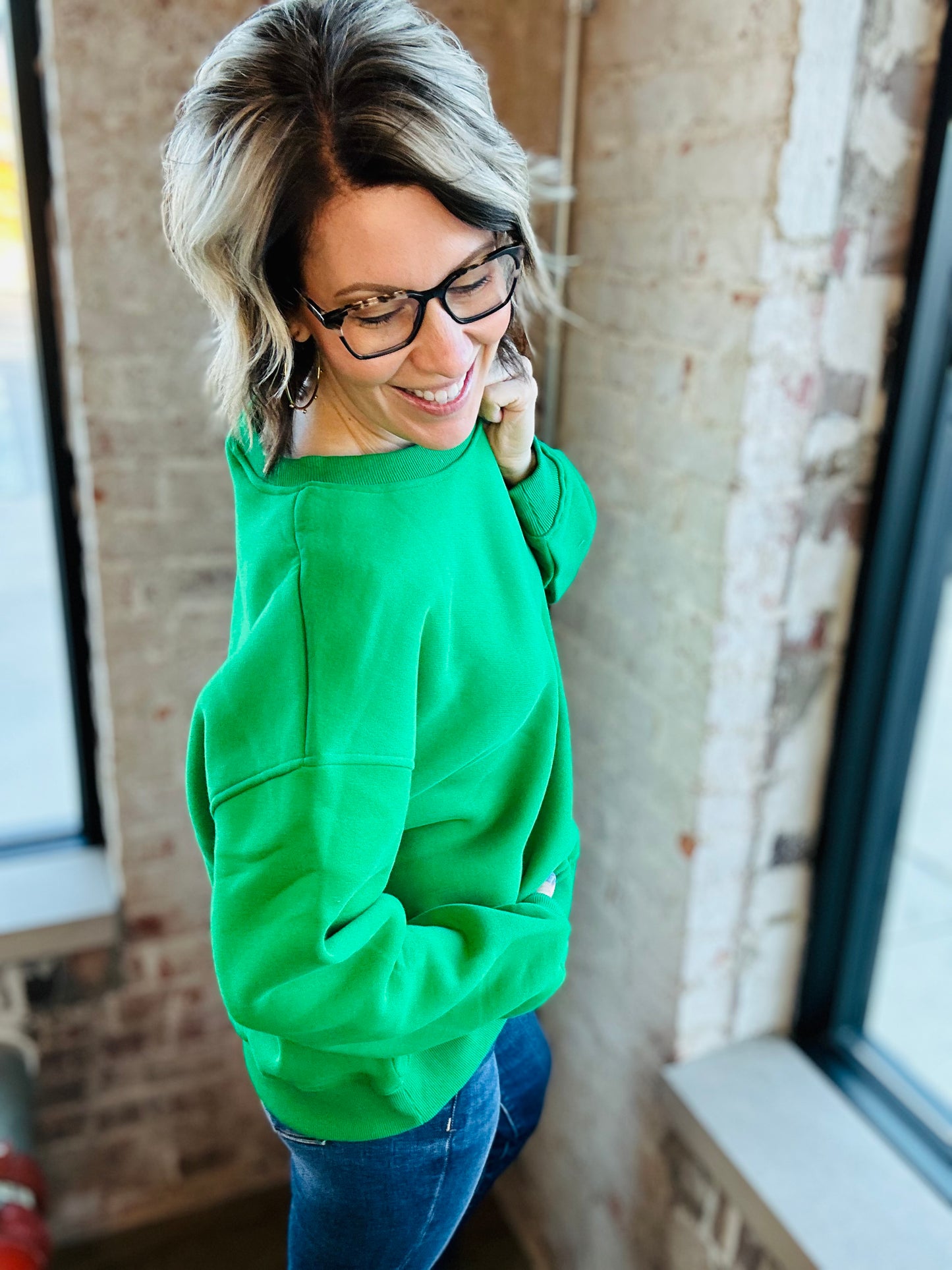 Kelly Green Cloud Sweatshirt