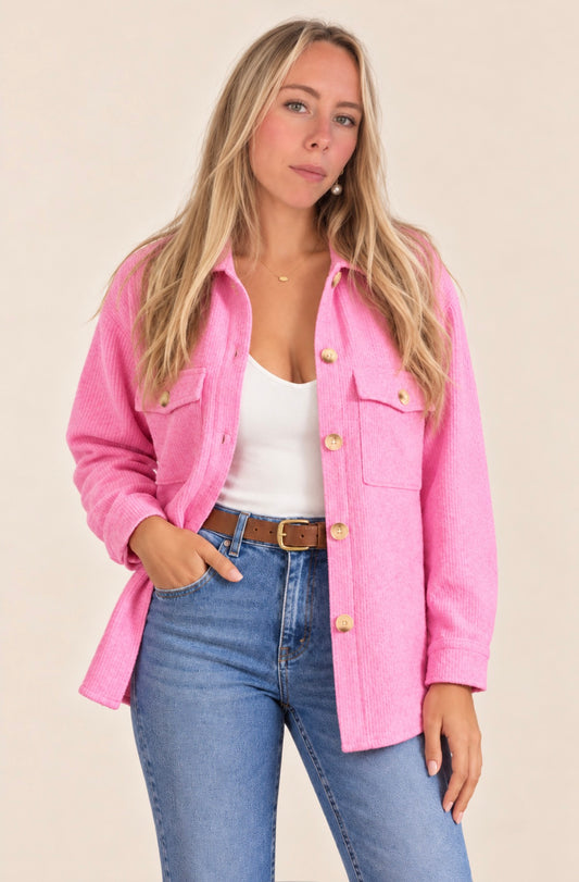 COZY BRUSHED WAFFLE OVERSIZED SHACKET