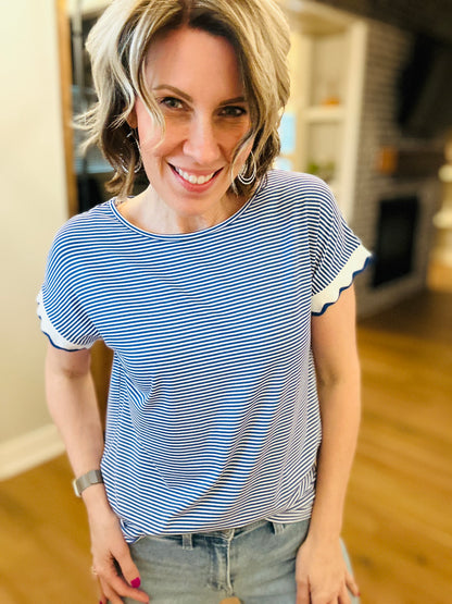 Royal Blue Scallop Stripe