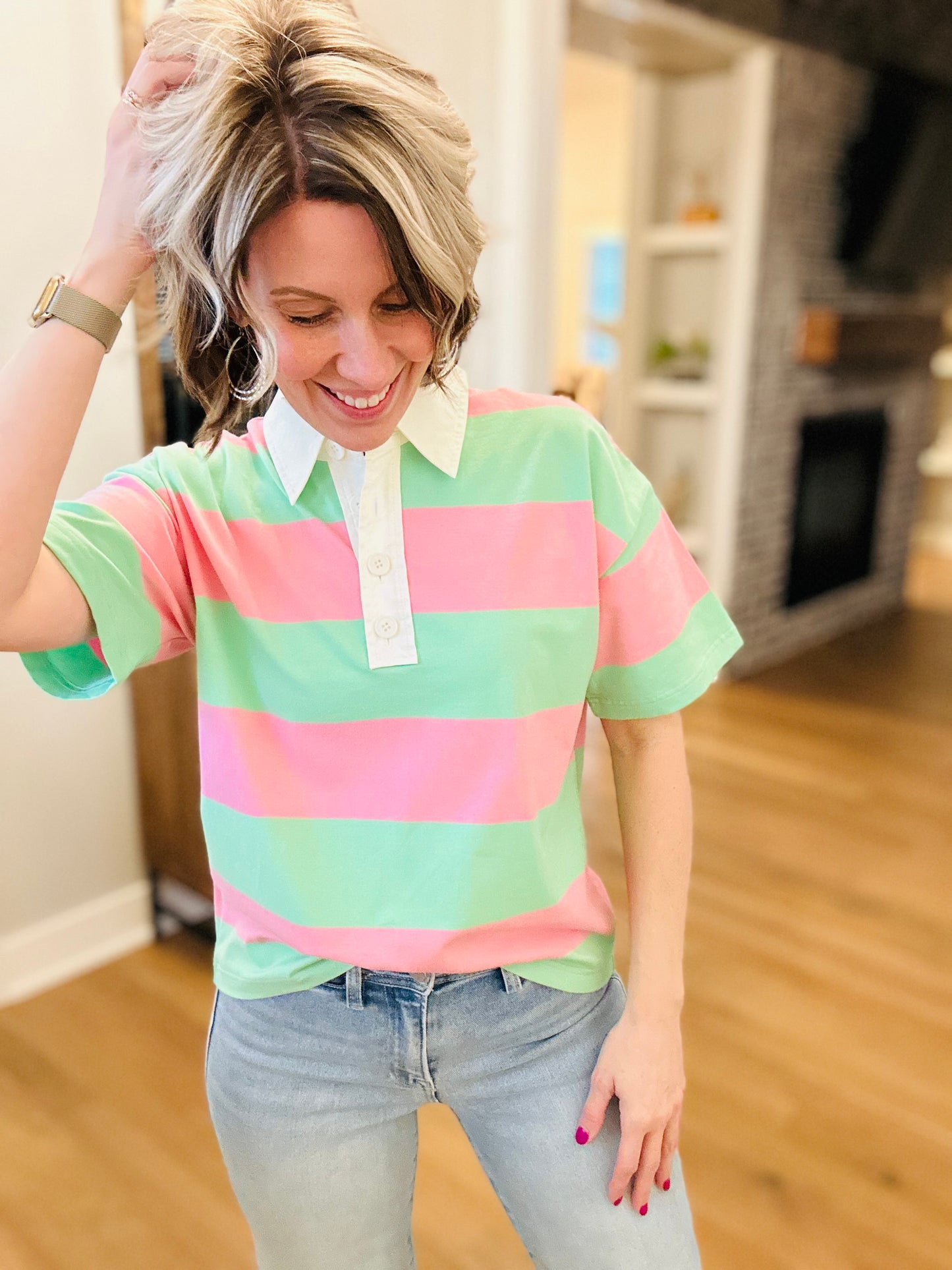 Watermelon Short Sleeve Rugby Top