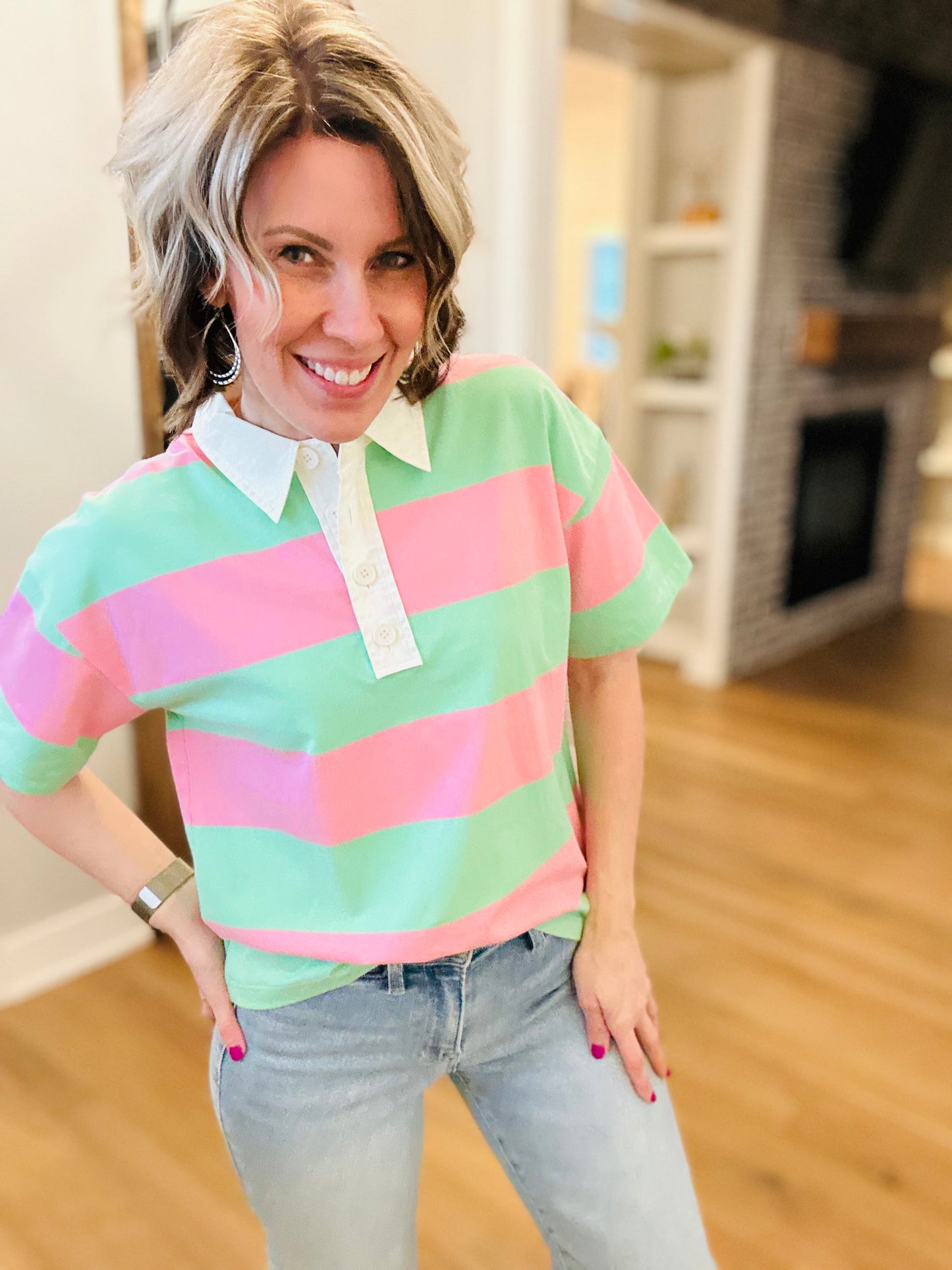 Watermelon Short Sleeve Rugby Top