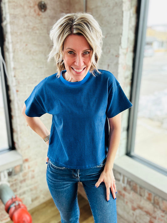 Royal Blue Stripe Tee