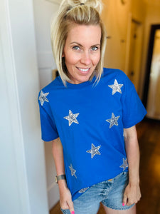 Sequined Star Top -2 Colors
