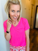 Load image into Gallery viewer, Pink Mini Ribbed V-Neck
