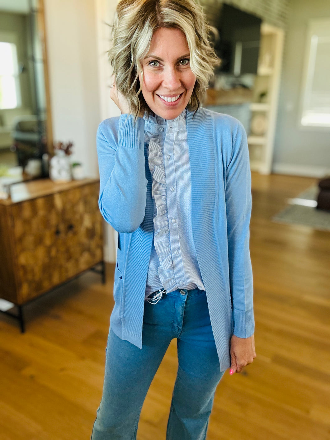 Light Blue Pocket Cardigan