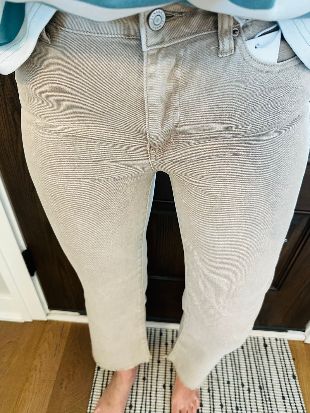 Colored High Rise Raw Hem Denim- 3 Colors