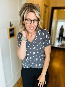 Dotted V-Neck Tee