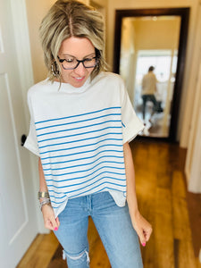 Oversized Stripe Sweater Tops