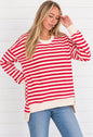 HOLLY STRIPED HIGH LOW TOP