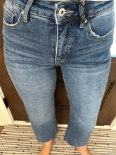 Load image into Gallery viewer, Mica Mid Wash High Rise Wide Leg Crop
