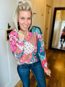 Fall Floral V-Neck S-3X