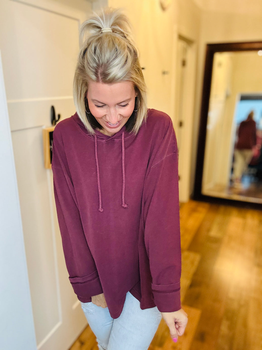 Oversized Cranberry Hoodie
