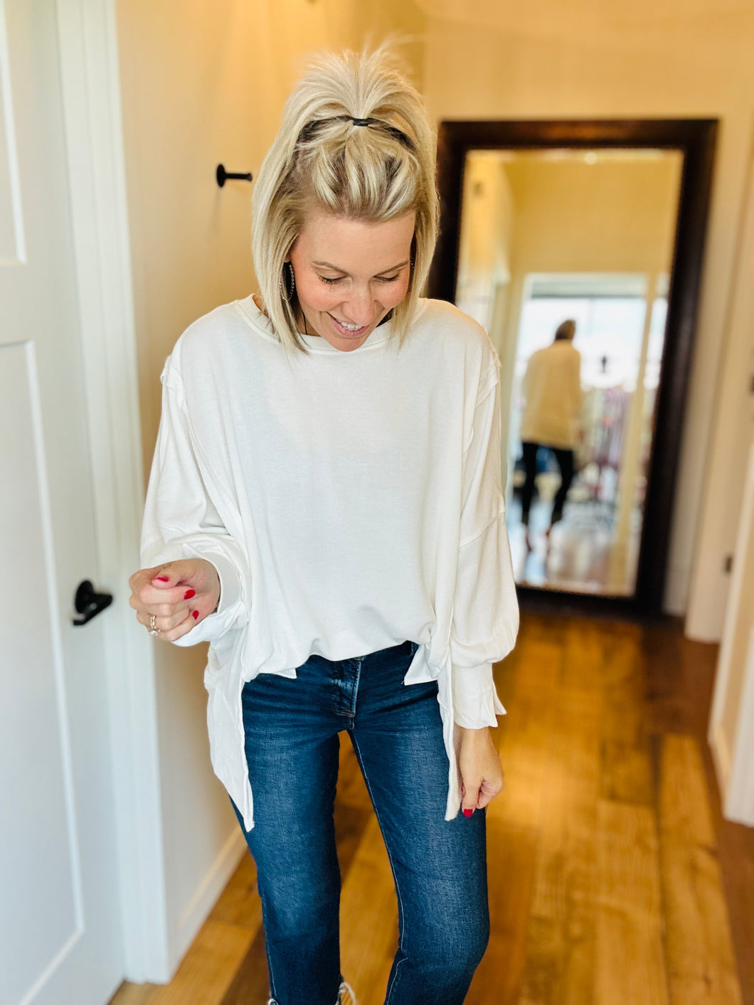 Oversized Winter White Sweatshirt